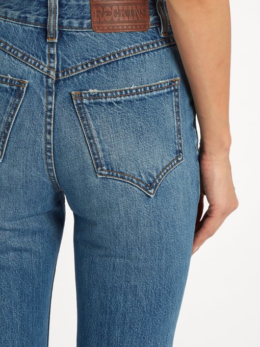 High-rise straight-leg jeans展示图