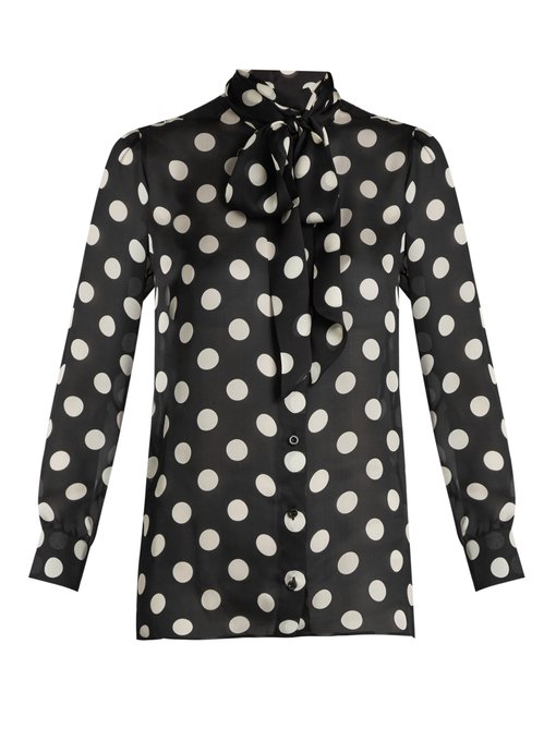 Polka-dot print silk-georgette blouse | Gucci | MATCHESFASHION US