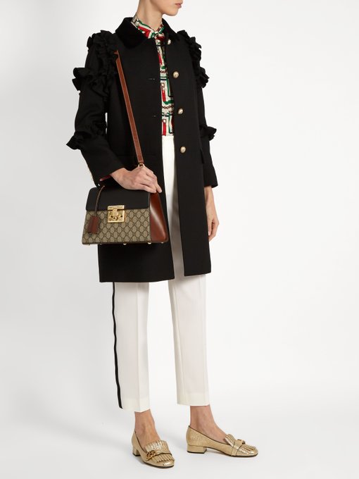 Gucci Ruffle-trimmed single-breasted wool coat