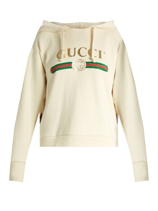 Logo-print cotton-jersey hooded sweatshirt | Gucci | MATCHESFASHION UK
