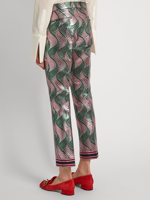 Wave-jacquard silk-blend lamé trousers | Gucci | MATCHESFASHION US