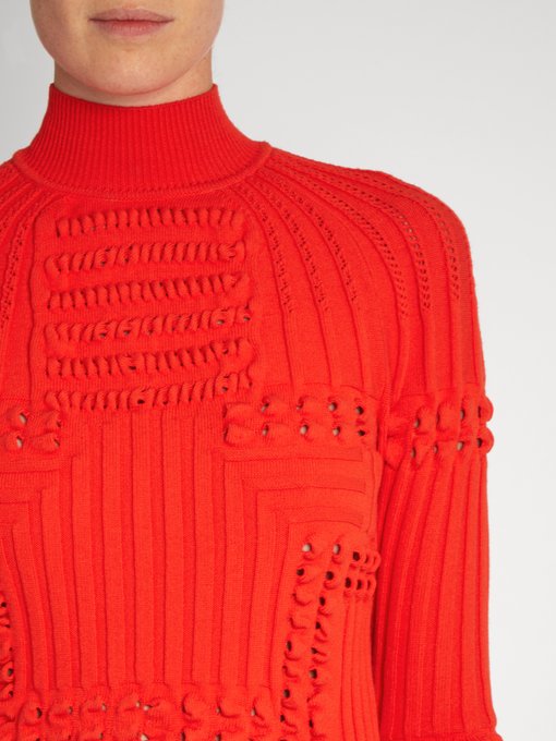 MARY KATRANTZOU Hardy Roll-Neck 3-D Knit Sweater in Additional Details ...