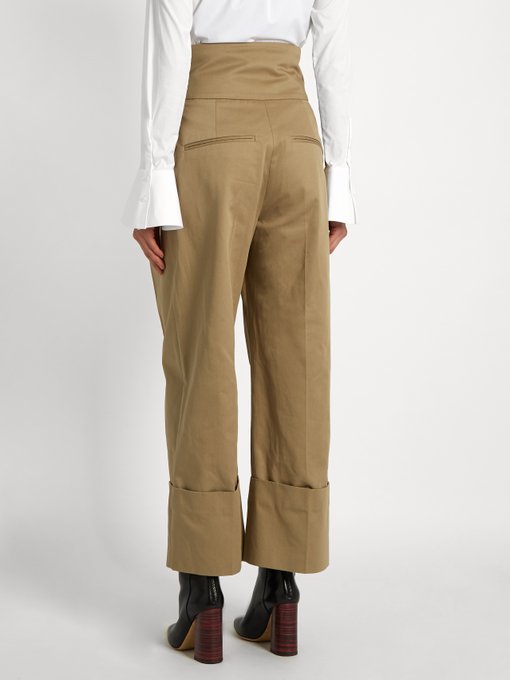 Terri high-rise cotton-gabardine trousers | Preen Line | MATCHESFASHION UK
