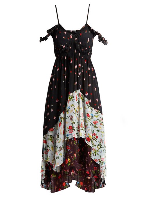 Cecile floral-print cold-shoulder dress | Preen Line | MATCHESFASHION UK