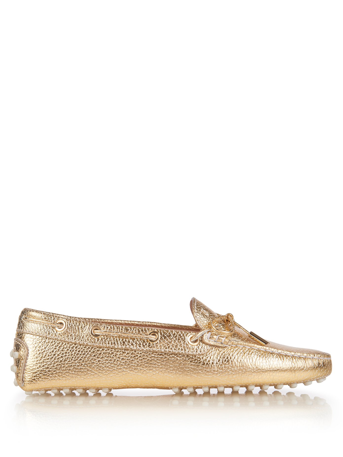 tod's gold loafers