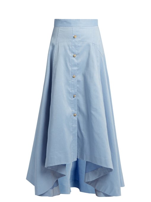 Dipped-hem cotton and linen-blend skirt | Peter Pilotto | MATCHESFASHION UK