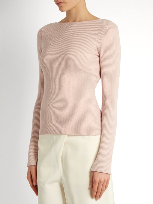 ELIZABETH AND JAMES Fay Tie Back Long Sleeve Sweater, Pale Pink | ModeSens