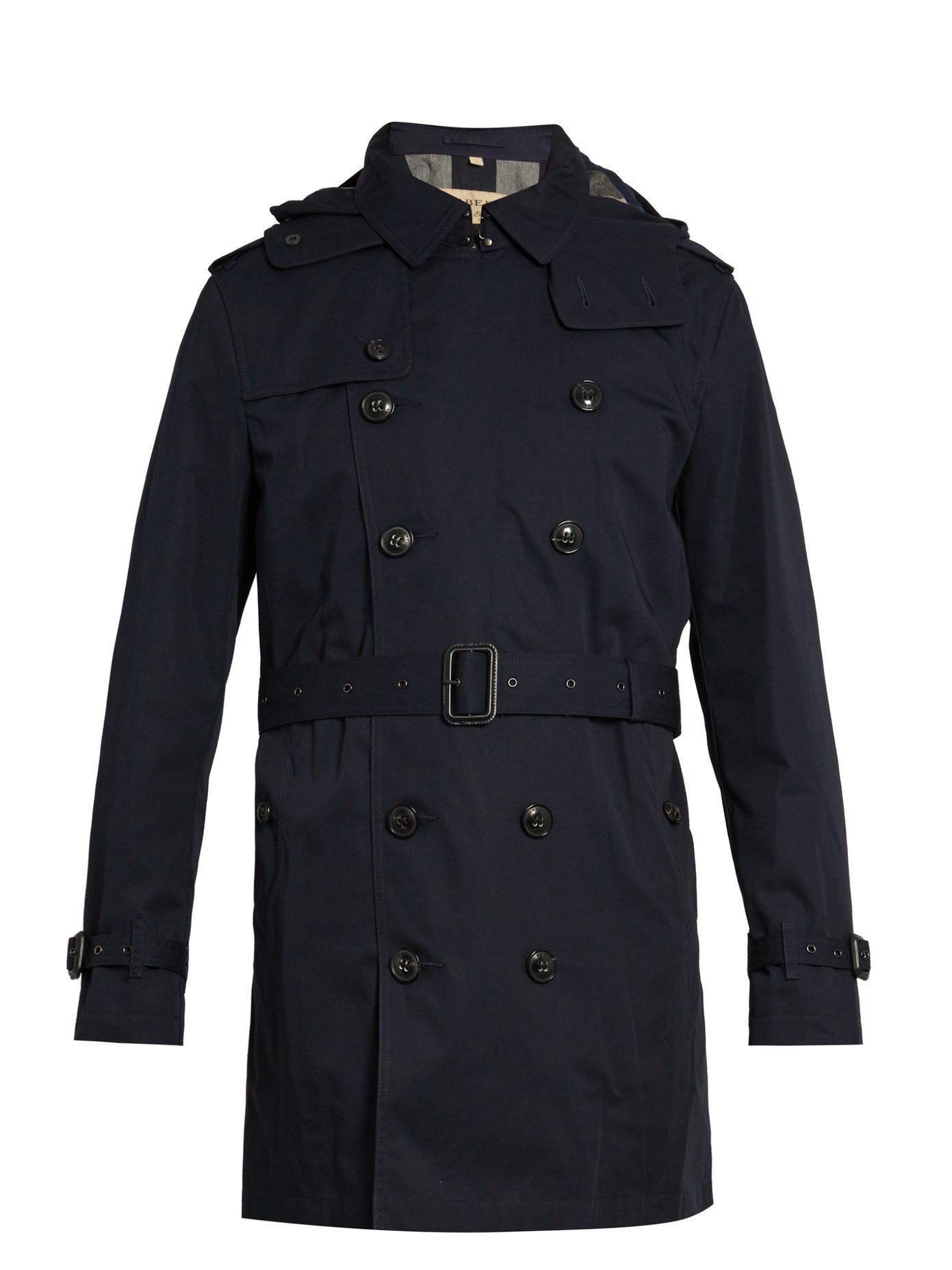 double-breasted cotton trench coat 