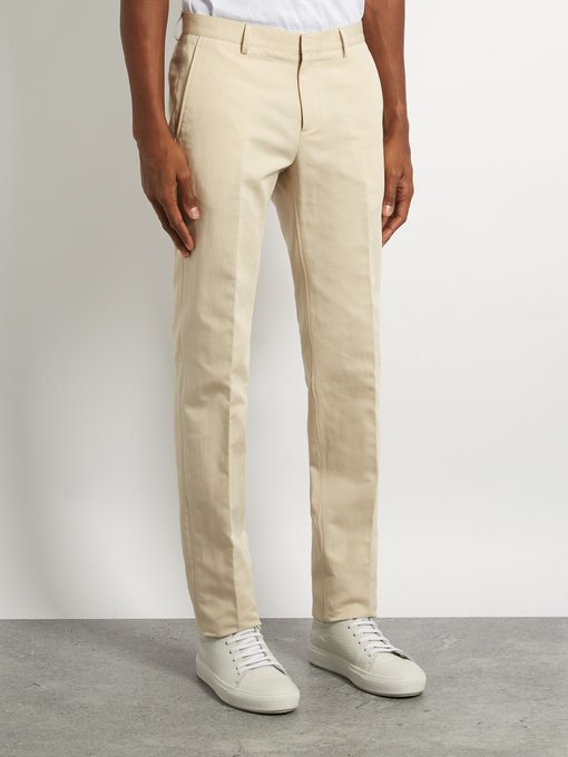 CALVIN KLEIN COLLECTION Exact Slim-Fit Cotton And Linen-Blend Trousers ...