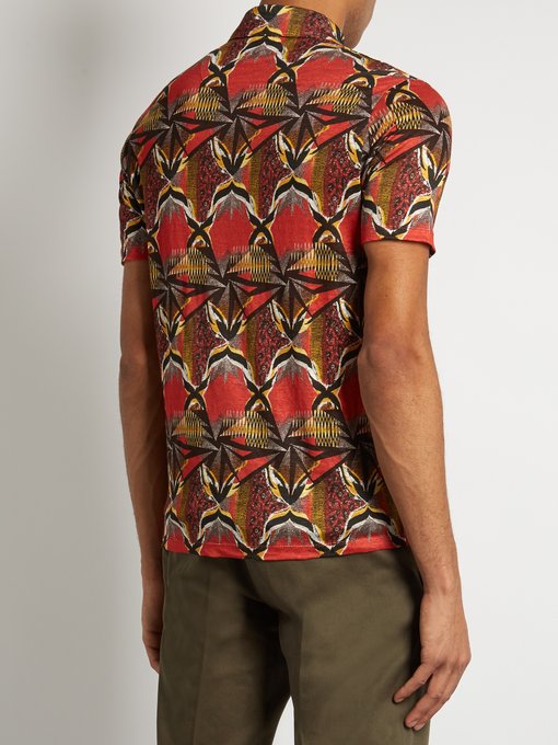 Geometric-print linen polo shirt | Etro | MATCHESFASHION US