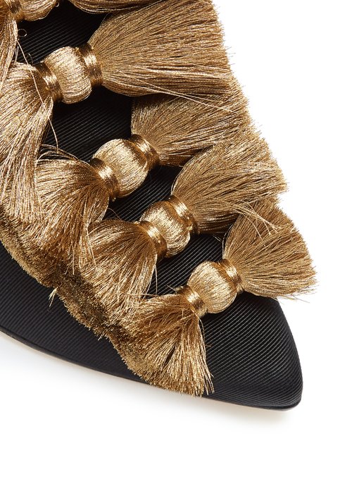 gold bow mules