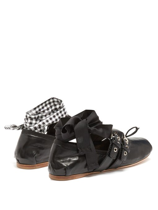 Buckle-fastening leather ballet flats | Miu Miu | MATCHESFASHION US