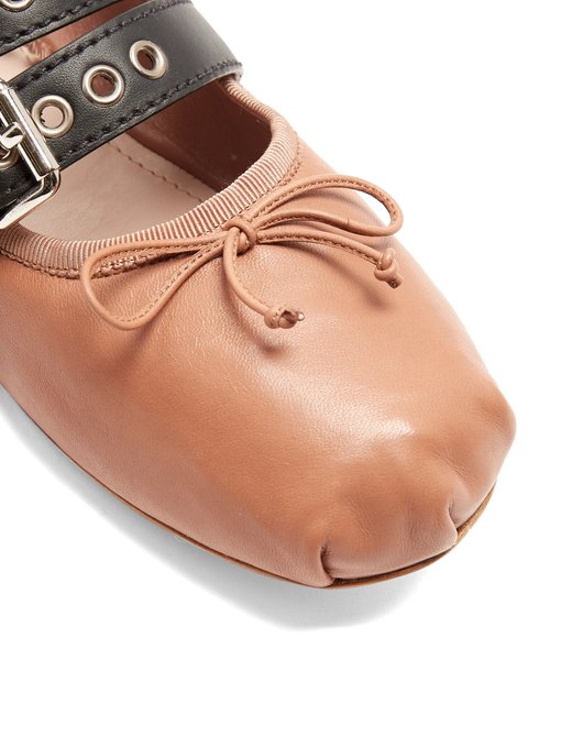 Buckle-fastening leather ballet flats | Miu Miu | MATCHESFASHION UK