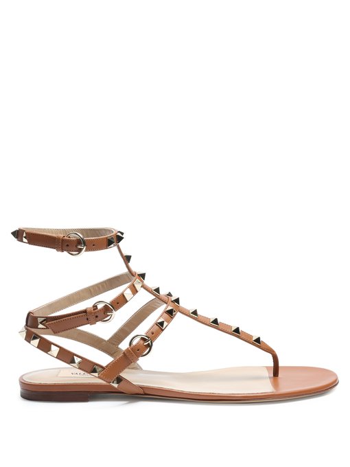 Rockstud leather flat sandals | Valentino Garavani | MATCHESFASHION UK