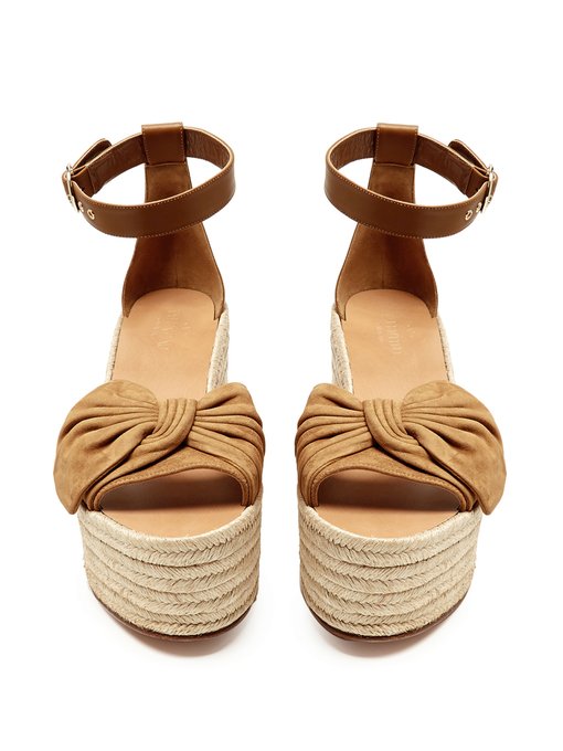 Tropical Bow suede wedge sandals | Valentino Garavani | MATCHESFASHION UK
