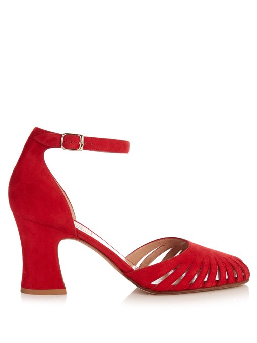 suede red heels