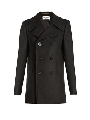 Double-breasted wool pea coat | Saint Laurent | MATCHESFASHION.COM US