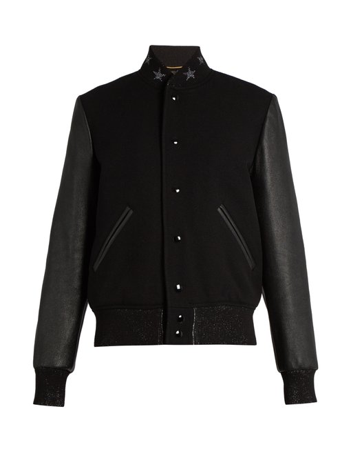 2 Stores In Stock: SAINT LAURENT Wool-Blend And Leather Teddy Jacket ...