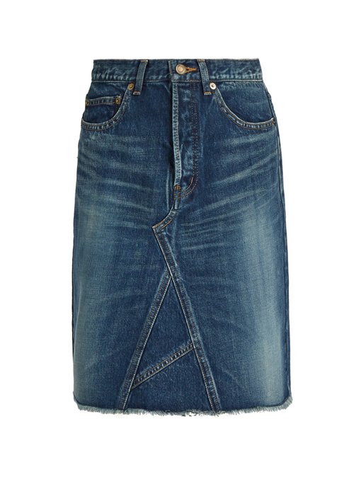 A-line denim mini skirt | Saint Laurent | MATCHESFASHION US