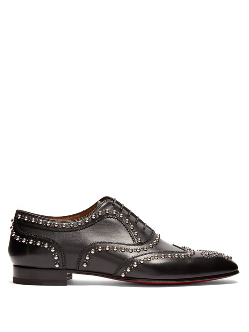 CHRISTIAN LOUBOUTIN CHARLIE CLOU STUDDED LEATHER OXFORD SHOES, BLACK ...