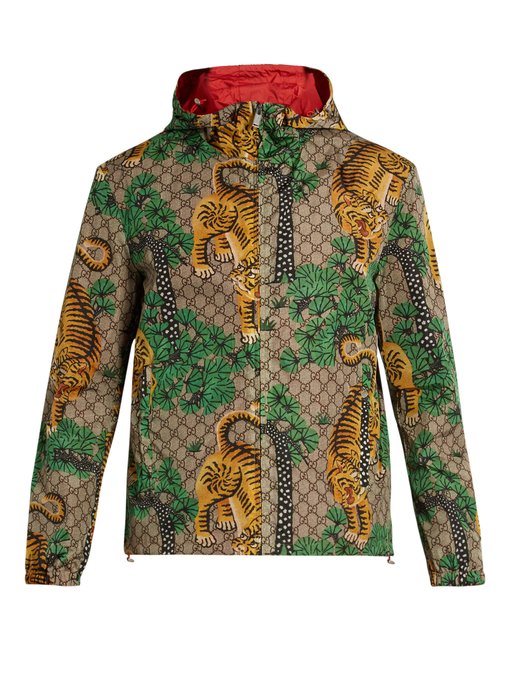 Tiger-print hooded jacket | Gucci | MATCHESFASHION.COM US