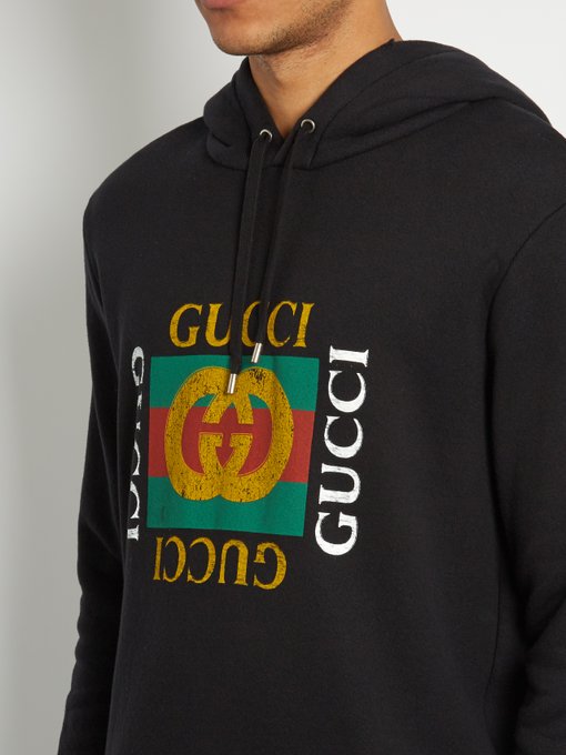 Gucci Boutique Logo-print Hoodie In Black