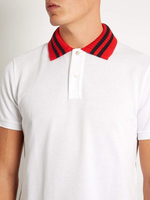Knit-collar cotton-blend polo shirt | Gucci | MATCHESFASHION.COM US