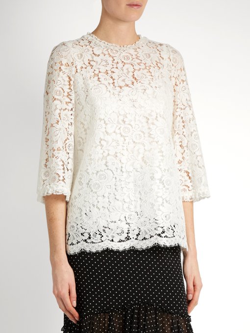Scallop-edged hem lace blouse | Dolce & Gabbana | MATCHESFASHION.COM UK