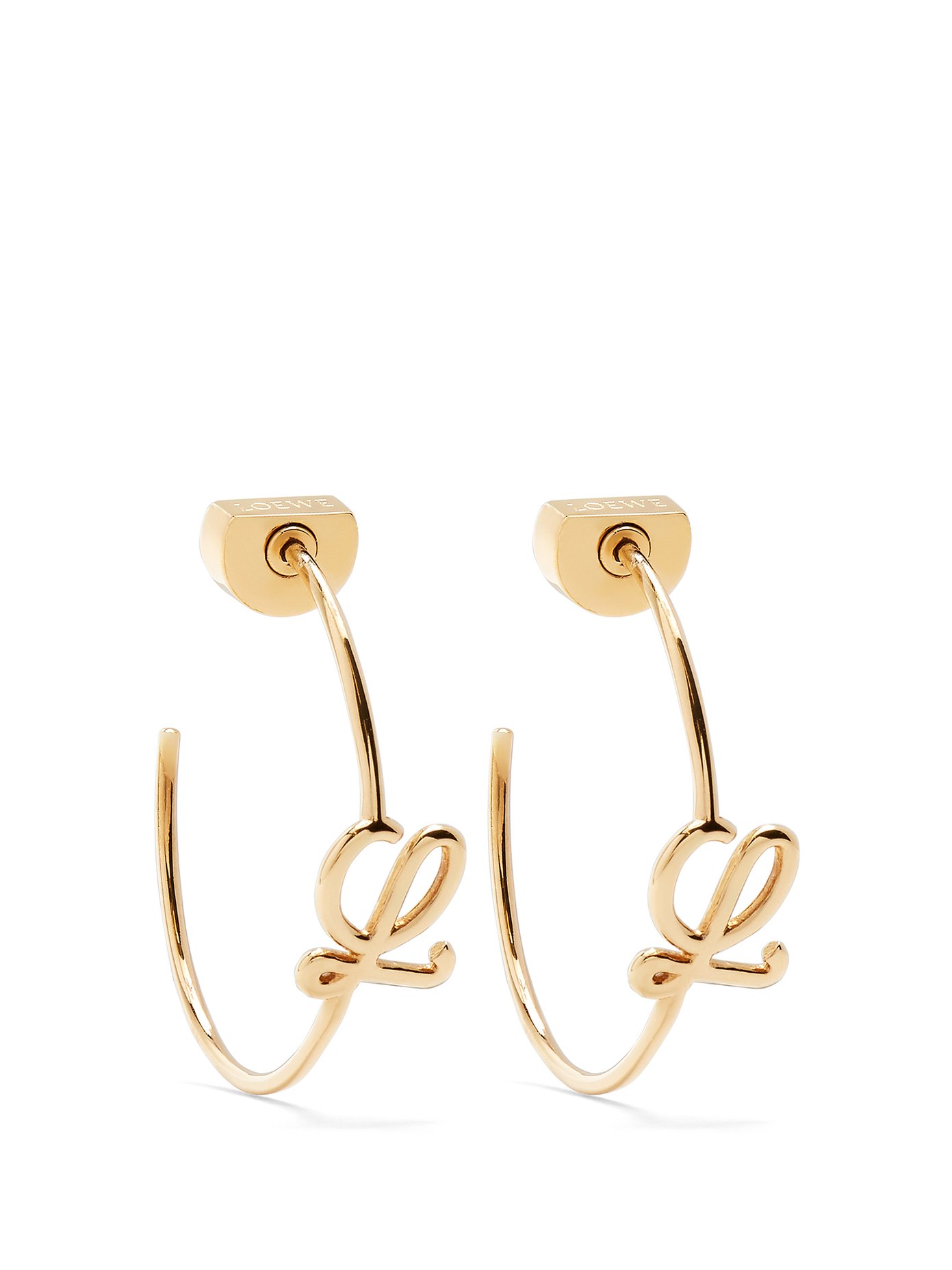 Logo Twist Hoop Earrings Loewe Matchesfashion Uk