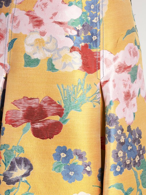 Floral-brocade pleated silk-blend skirt | Valentino | MATCHESFASHION US