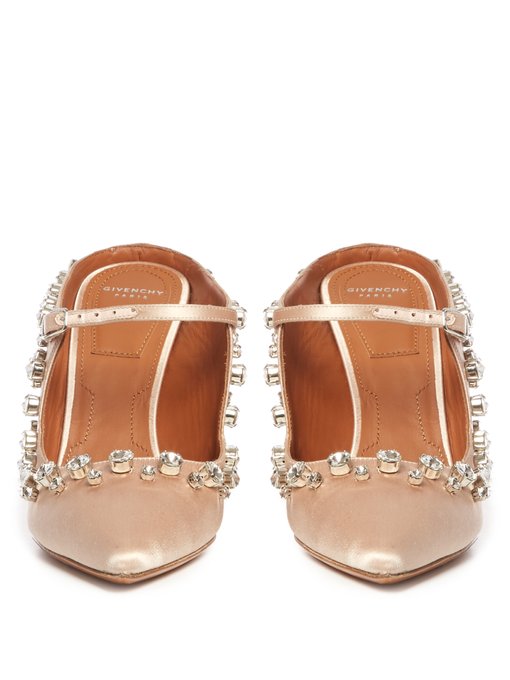 Crystal-embellished point-toe satin mules | Givenchy | MATCHESFASHION UK