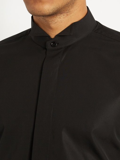 Wingtip-collar single-cuff cotton shirt | Saint Laurent | MATCHESFASHION UK