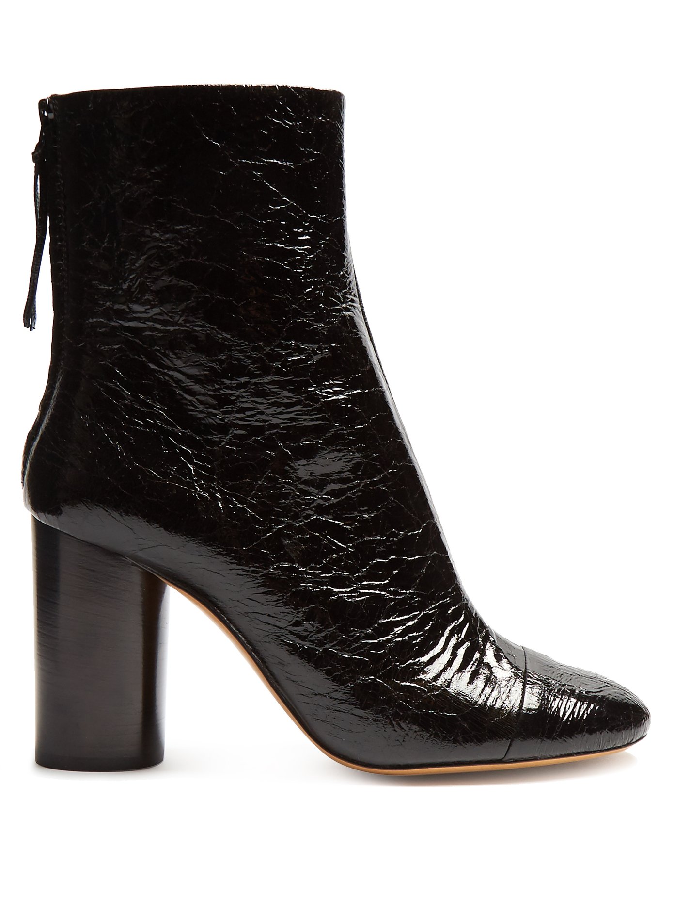 Grover crinkle patent-leather ankle 
