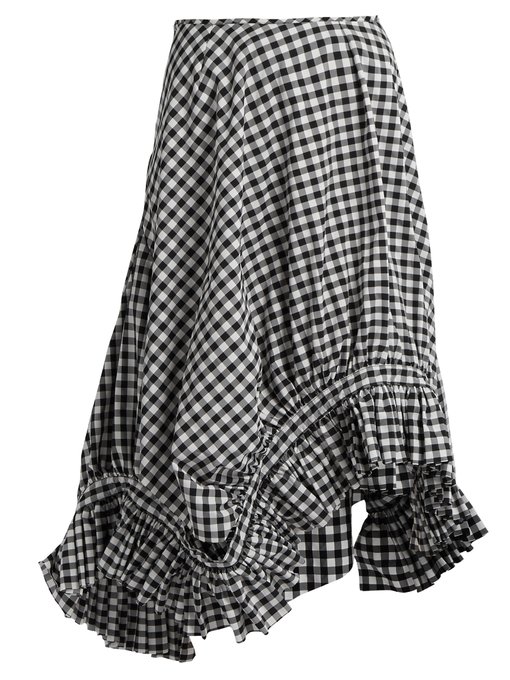 Ruffle-trim gingham midi skirt | Marques'Almeida | MATCHESFASHION UK