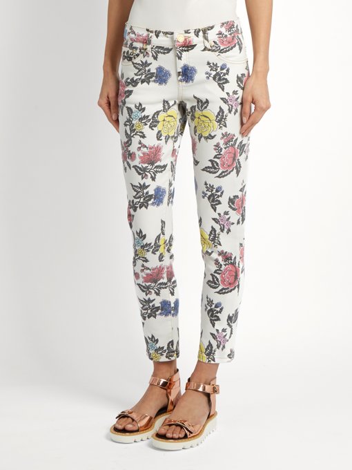 Floral-print high-rise skinny jeans | House Of Holland | MATCHESFASHION ...