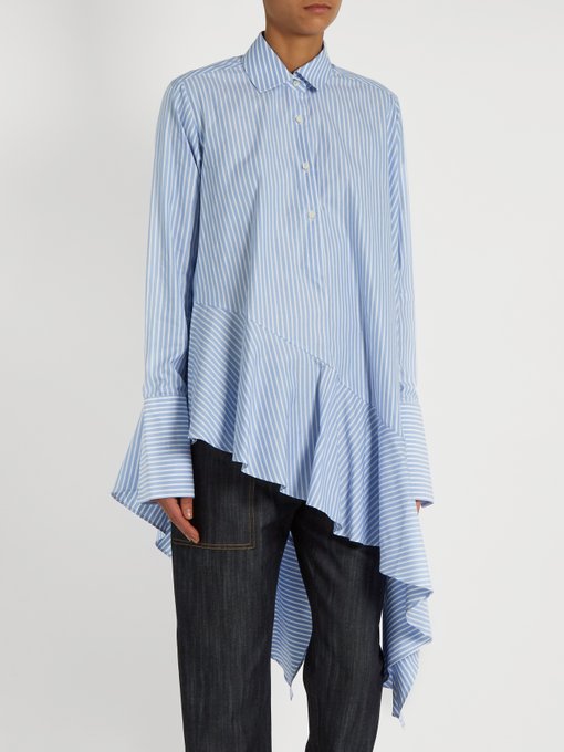 Asymmetric ruffled-hem cotton shirt | Palmer//Harding | MATCHESFASHION UK
