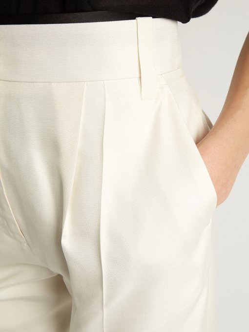 Nessos satin-trimmed silk-jacquard trousers | Haider Ackermann ...