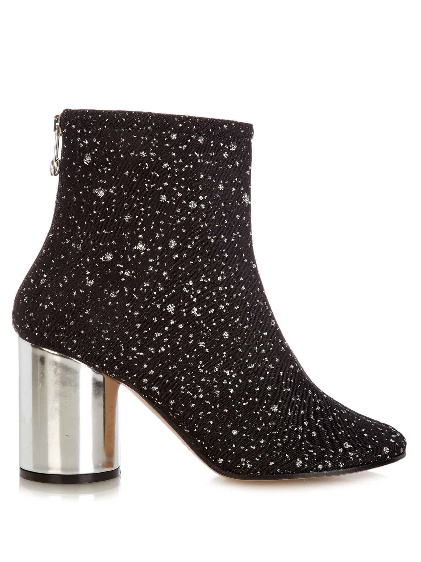 Glitter-embellished ankle boots 