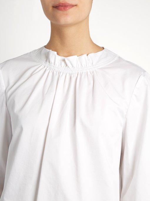 Smocked-neck cotton-poplin top | Tibi | MATCHESFASHION UK