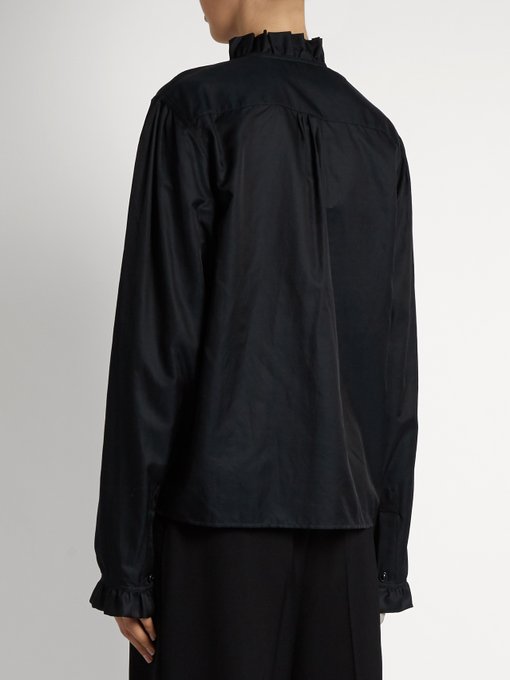 Ruffled long-sleeved cotton-blend shirt | Lemaire | MATCHESFASHION UK
