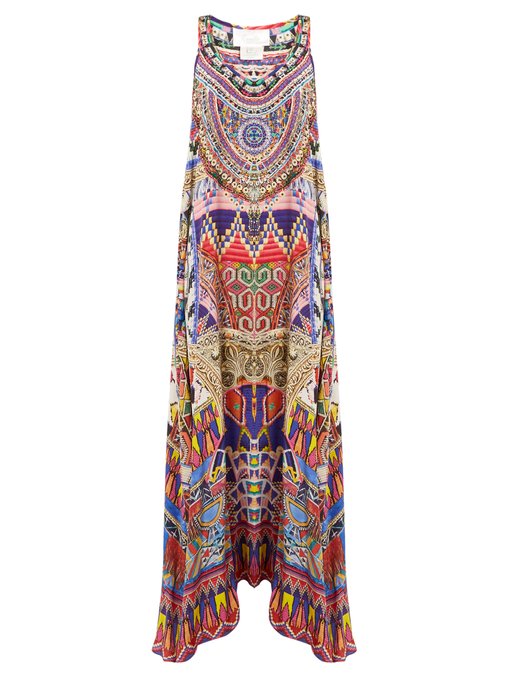 CAMILLA Dream Weavers-Print Silk Crepe De Chine Dress in Colour ...