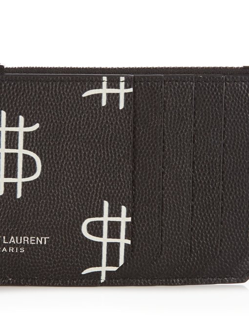 Dollar-print leather cardholder | Saint Laurent | MATCHESFASHION AU