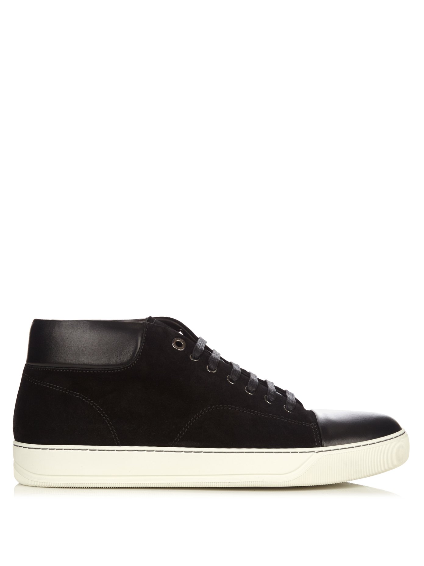black mid top trainers