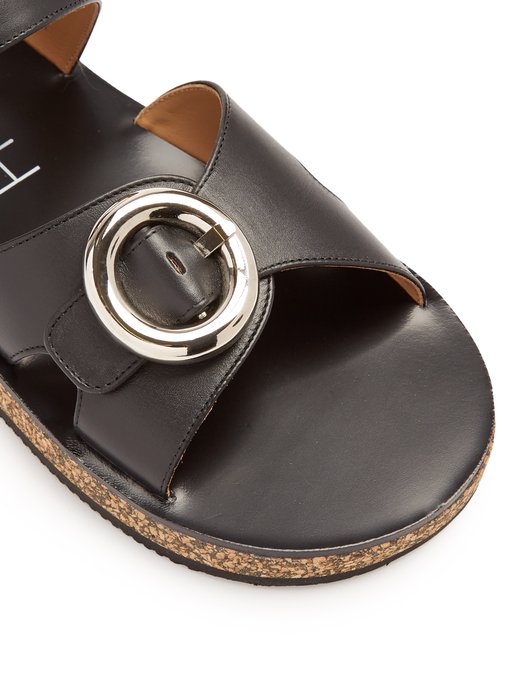 Oversized-buckle leather sandals | Joseph | MATCHESFASHION UK