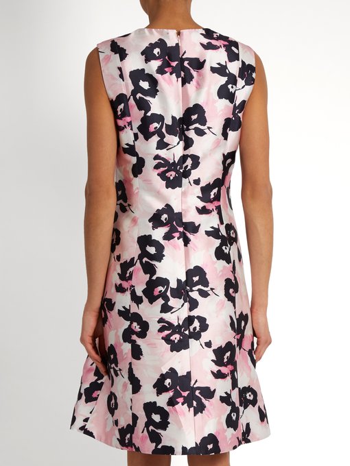 OSCAR DE LA RENTA Floral-Print Silk And Cotton-Blend Dress in Light ...