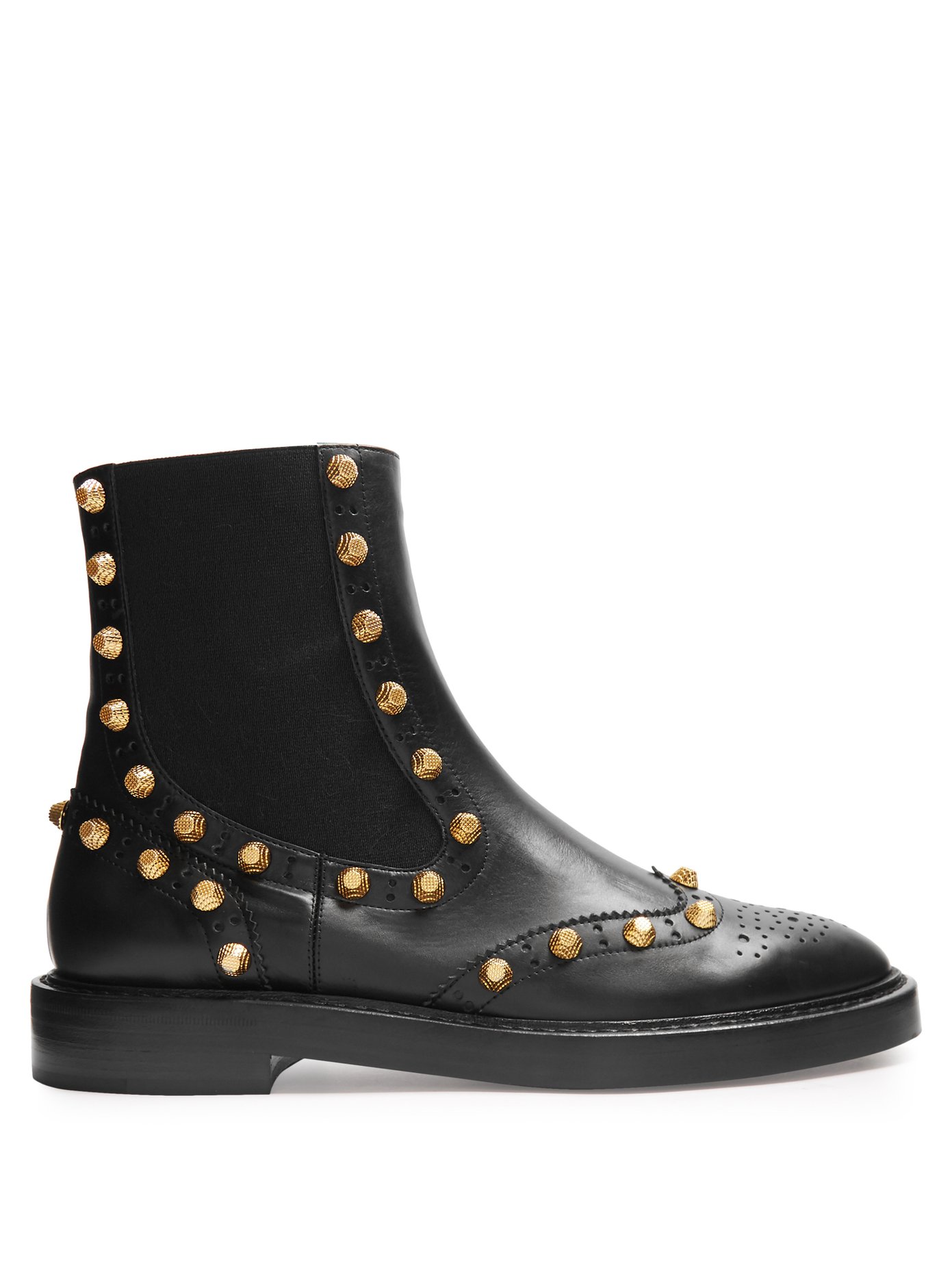 gold studded chelsea boots