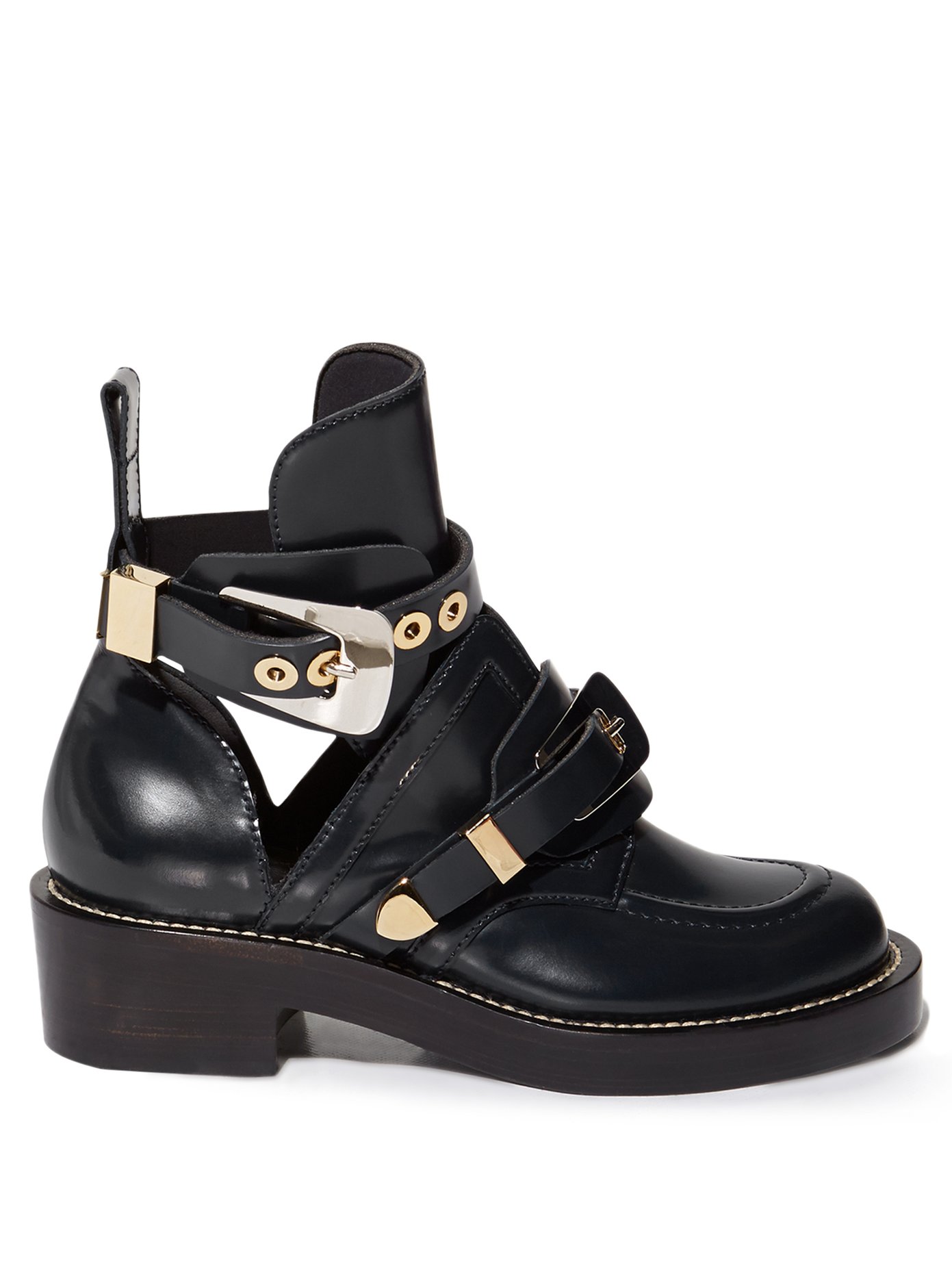 Ceinture cut-out leather ankle boots 