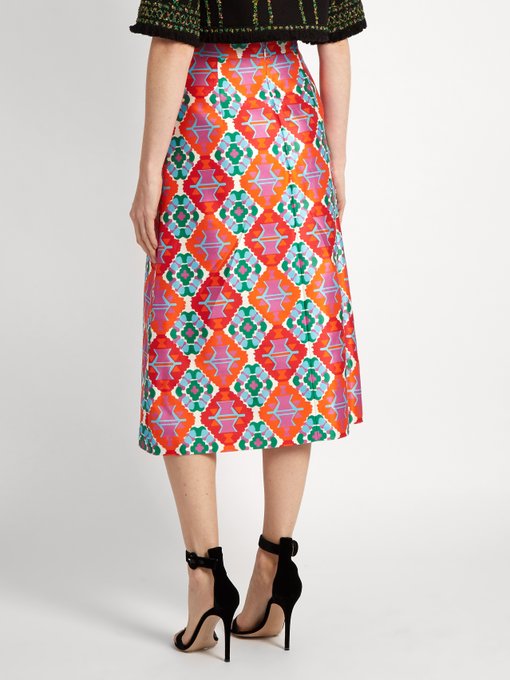 Geometric-print sateen midi skirt | Andrew Gn | MATCHESFASHION UK