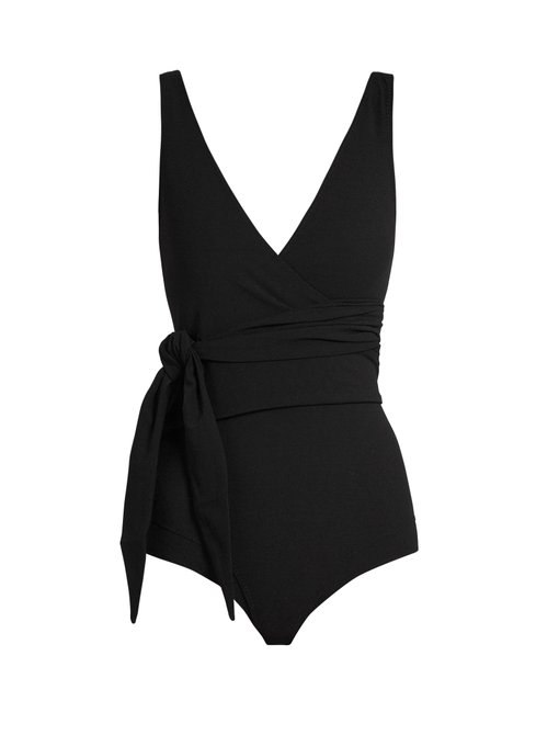 LISA MARIE FERNANDEZ Dree Louise Wraparound Swimsuit, Colour: Black ...