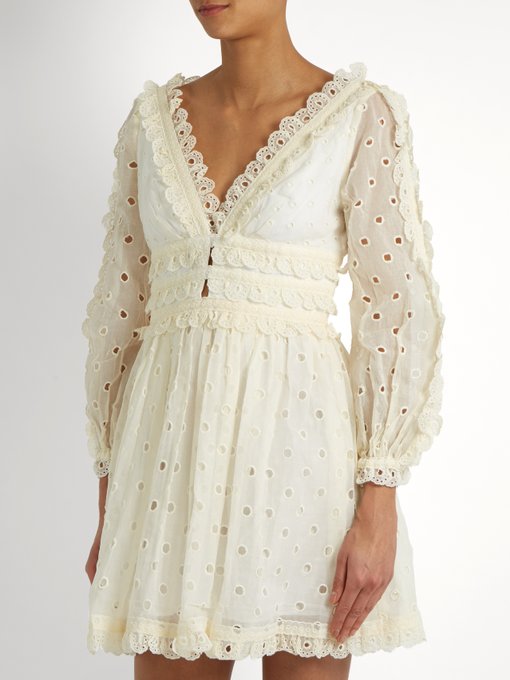 Winsome embroidered cotton-organdy dress | Zimmermann | MATCHESFASHION UK